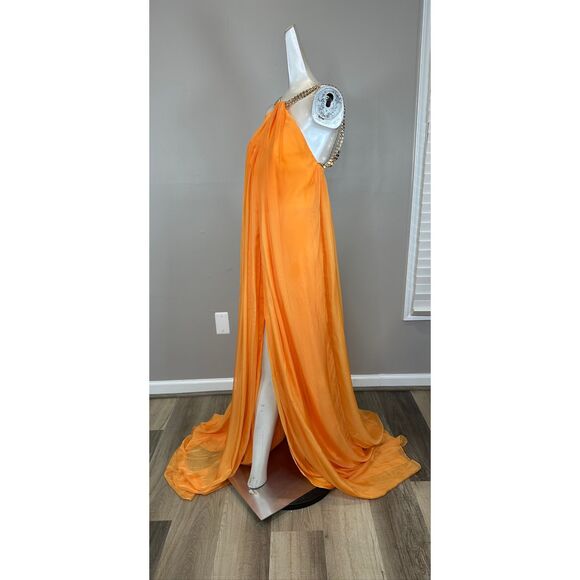 Ozgur Masur Layered Chain-Link Strap Gown Size 36(4) $1795 - Picture 7 of 10